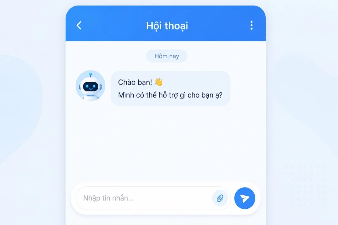 Chatbot chào khách và hỏi nhu cầu ngay khi có tin nhắn mới trên Messenger